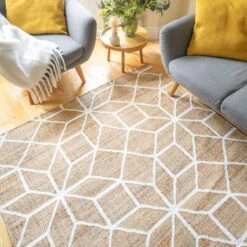 Beige Geometric Natural Jute Area Rug - Fretwork -Kukoon Rugs Store 010DB393 C96F 47F5 B736 68A000738FEF 20 1 5B2 5D