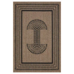 Jute Tone Aztec Outdoor Rug - Prele 13 Jute Tone Aztec Outdoor Rug - Prele -Kukoon Rugs Store 09104C RVR JUTEBLACK12 1027 JUTE 1 sq copy