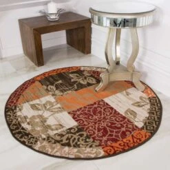 Terracotta Red Warm Patchwork Living Room Rug -Kukoon Rugs Store 1568 S22 Milan Red Orange Patchwork Traditional Style Designer Brown Earthy Terracotta Living Room Large Small Area Rug Matjpg 5B2 5D