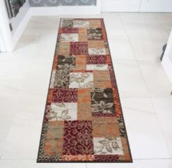 Terracotta Red Warm Patchwork Living Room Rug -Kukoon Rugs Store 1568 S22 Milan Red Orange Patchwork Traditional Style Designer Brown Earthy Terracotta Living Room Large Small Area Rug Matjpg 5B3 5D