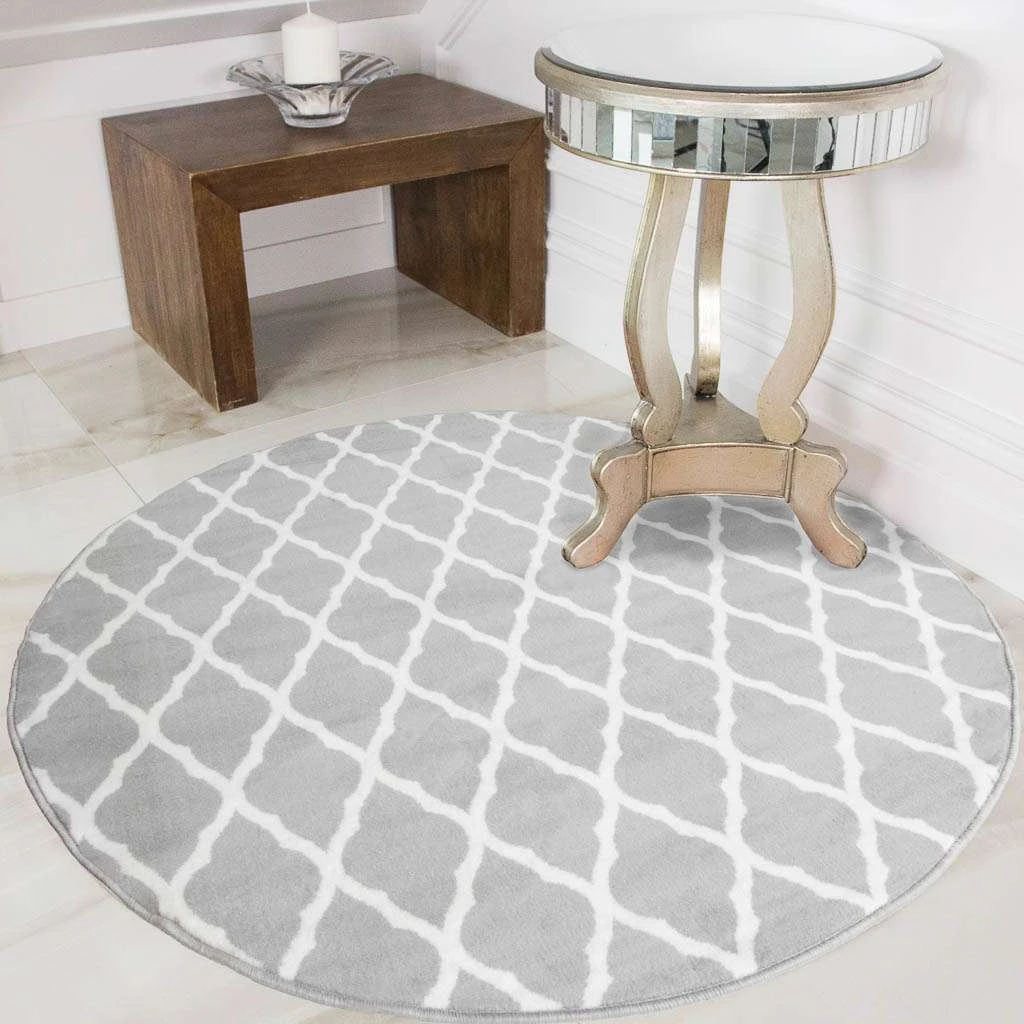 Trellis Silver Grey Durable Rug - Milan 6 Trellis Silver Grey Durable Rug - Milan - Image 4