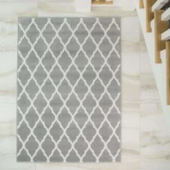 Trellis Grey Runner Rug -Kukoon Rugs Store 1799 HS22 Milan Runner Grey Trellis Monochrome Hallway Large Small Living Room Rug Mat Affordable Cheap Rugs zpswymtlkvn 5B4 5D