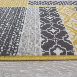 Ochre Grey Patchwork Hardwearing Rug -Kukoon Rugs Store 2424 GL41 Marketplace Shot 20xs 5B2 5D