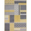 Ochre Grey Patchwork Hardwearing Rug -Kukoon Rugs Store 2424 GL41 Straight On 1