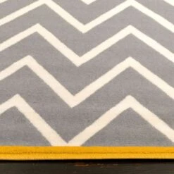 Grey Chevron Bordered Rug -Kukoon Rugs Store 2723 gb21 7 5B2 5D
