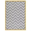 Grey Chevron Bordered Rug