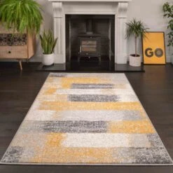 Modern Yellow And Grey Stripe Rug 15 Modern Yellow And Grey Stripe Rug -Kukoon Rugs Store 3047 gb42 1