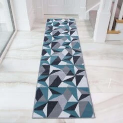 Geometric Blue And Grey Rug -Kukoon Rugs Store 3077 BS22 Marketplace Shotjpg 5B3 5D