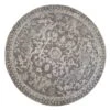Round Circle Faded Distressed Grey Oriental Rug -Kukoon Rugs Store 32x088 O20541a ivory dgrey 2