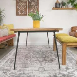 Round Circle Faded Distressed Grey Oriental Rug -Kukoon Rugs Store 32x088 O20541a ivory dgrey 6 5B3 5D