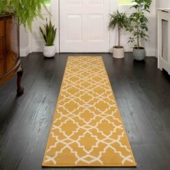 Yellow Trellis Living Room Area Rug -Kukoon Rugs Store 3512 gb11 3