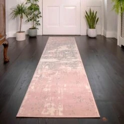 Pink Grey Distressed Runner - Milan