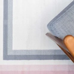 Pink Grey Bordered Framed Living Room Rug -Kukoon Rugs Store 3642 GB43 Insta Customer Pic 3 5B2 5D