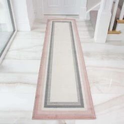 Pink Grey Bordered Framed Living Room Rug -Kukoon Rugs Store 3642 GB43 Insta Customer Pic 3 5B4 5D