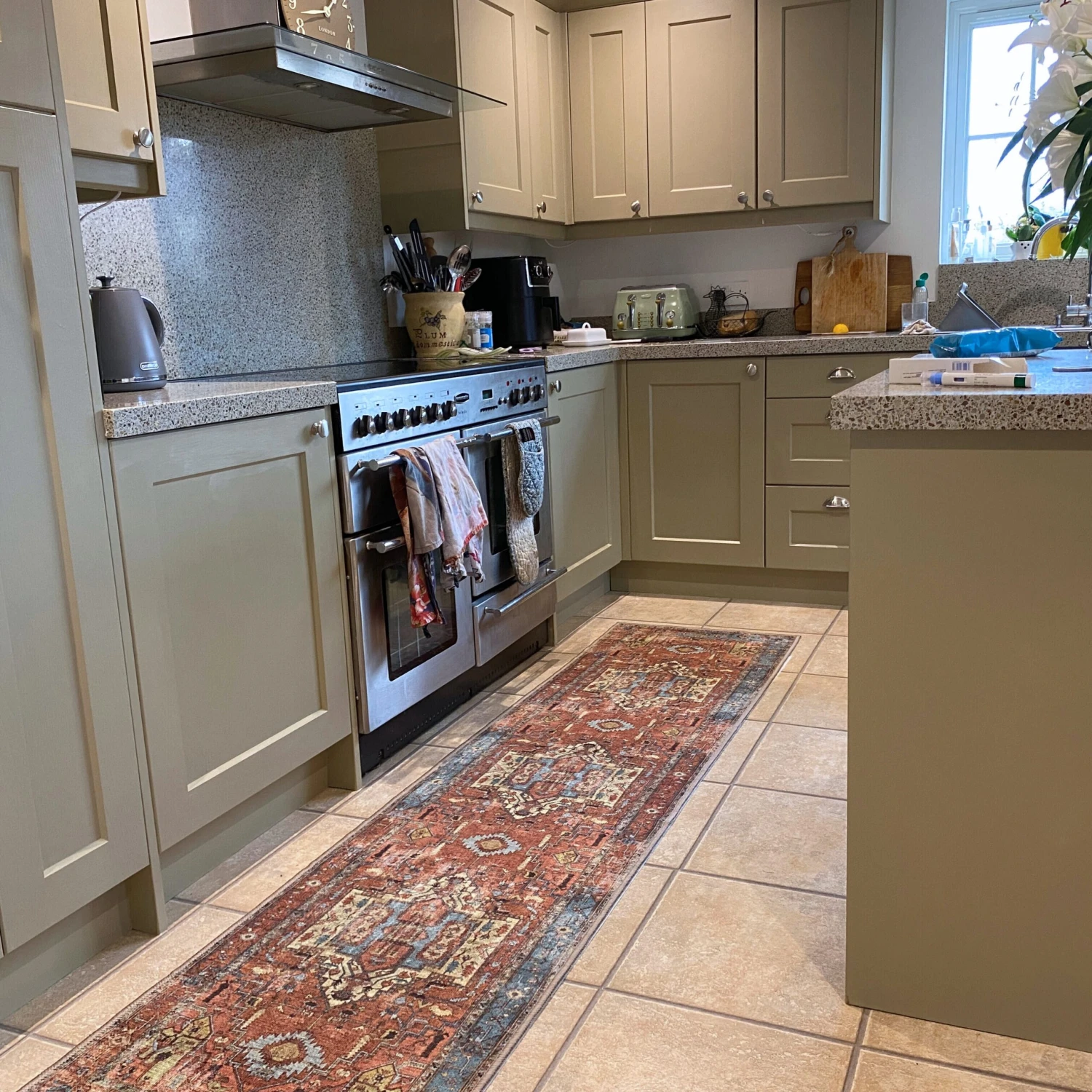 Flatwoven Washable Distressed Terracotta Aztec Runner - Yana 4 Flatwoven Washable Distressed Terracotta Aztec Runner - Yana - Image 2