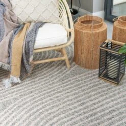 Art Deco Grey Outdoor Rug - Reine -Kukoon Rugs Store Aelius Reine Grey Modern Room Web Living Room Rug 4