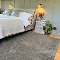 Premium Grey Shaggy Rug - Dove -Kukoon Rugs Store Amore Dove Grey Bedroom Rug