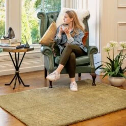 Premium Sage Green Shaggy Rug - Sage 20 Premium Sage Green Shaggy Rug - Sage -Kukoon Rugs Store Amore Sage Room web 1