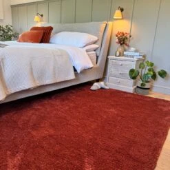Premium Terracotta Shaggy Rug - Sienna 21 Premium Terracotta Shaggy Rug - Sienna -Kukoon Rugs Store Amore Terra Terracotta Bedroom Shaggy Rug