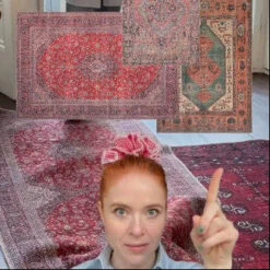 Flatwoven Washable Red Oriental Area Rug - Tullow -Kukoon Rugs Store Angela Scanlon 2