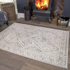 Grey Scandi Trellis Rug -Kukoon Rugs Store Ashbee Hazy Grey Room 2 Grey Cream Soft Scandi Boho Hygge Living Room Rug Runner Mat Large Small zpsztjyr0ag 5B2 5D