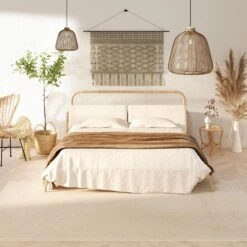 Warm White Tufted Diamond Rug - Elino -Kukoon Rugs Store Ashbee elino white bedroom final