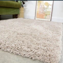 Super Soft Luxury Beige Shaggy Rug -Kukoon Rugs Store Aspen Beige Room 2 Luxury Thick Taupe Shaggy Rugs 2