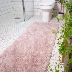 Super Soft Luxury Blush Pink Shaggy Rug 12 Super Soft Luxury Blush Pink Shaggy Rug -Kukoon Rugs Store Aspen Blush Runner Luxury Thick Pink Shaggy Rugs 3
