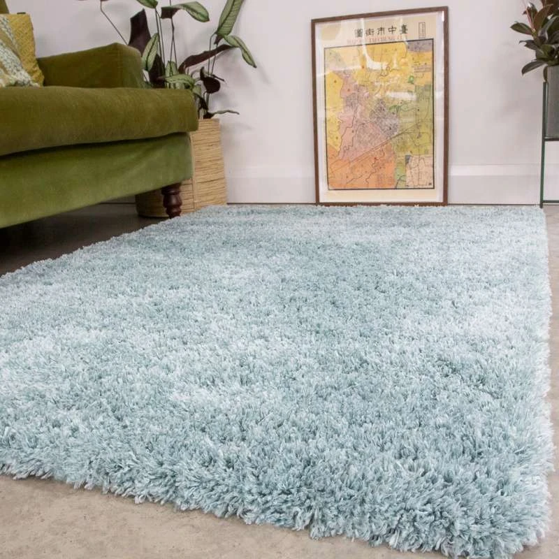 Super Soft Luxury Duck Egg Shaggy Rug 4 Super Soft Luxury Duck Egg Shaggy Rug - Image 2