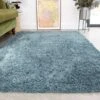 Super Soft Luxury Blue Shaggy Rug -Kukoon Rugs Store Aspen Ocean Above Luxury Thick Blue Shaggy Rugs