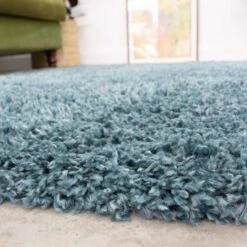 Super Soft Luxury Blue Shaggy Rug -Kukoon Rugs Store Aspen Ocean Above Luxury Thick Blue Shaggy Rugs 5B3 5D