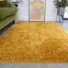 Super Soft Luxury Yellow Shaggy Rug -Kukoon Rugs Store Aspen Ochre Above Luxury Thick Yellow Shaggy Rugs