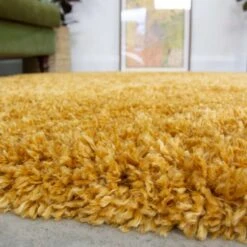 Super Soft Luxury Yellow Shaggy Rug -Kukoon Rugs Store Aspen Ochre Above Luxury Thick Yellow Shaggy Rugs 5B3 5D