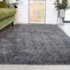 Super Soft Luxury Grey Shaggy Rug -Kukoon Rugs Store Aspen Slate Above Luxury Thick Grey Shaggy Rugs
