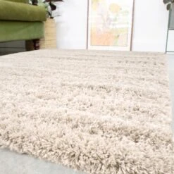 Super Soft Luxury Light Beige Shaggy Rug -Kukoon Rugs Store Aspen Slate Room Luxury Thick light beige Shaggy Rugs copy 3 for web 5B1 5D