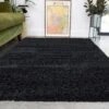 Super Soft Luxury Charcoal Shaggy Rug 1 Super Soft Luxury Charcoal Shaggy Rug -Kukoon Rugs Store Aspen Slate lifestyle for web