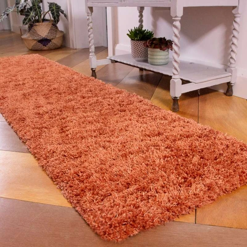 Super Soft Luxury Terracotta Shaggy Runner Rug 4 Super Soft Luxury Terracotta Shaggy Runner Rug - Image 2