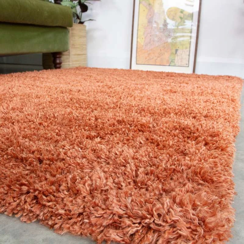 Super Soft Luxury Terracotta Shaggy Runner Rug 7 Super Soft Luxury Terracotta Shaggy Runner Rug - Image 5
