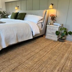 Rustic Jute Sisal Brown Natural Area Rugs - Boucle -Kukoon Rugs Store Boucle Jute Brown Bedroom Rug