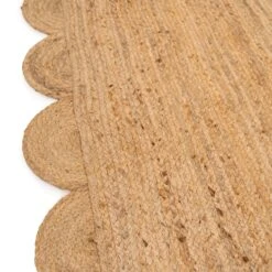 Natural Rounded Edge Jute Rug - Casper -Kukoon Rugs Store Braided jute casper 02059
