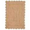 Natural Rounded Edge Jute Rug - Casper 1 Natural Rounded Edge Jute Rug - Casper -Kukoon Rugs Store Braided jute casper 04498 overhead