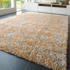 Soft Mottled Gold Grey Shaggy Runner Rug -Kukoon Rugs Store Camberley 20Mottled 20Shaggy 20Rug 20 108 5B3 5D