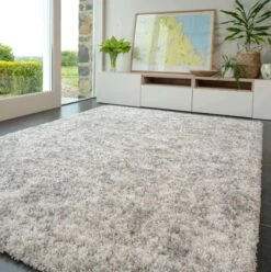 Soft Mottled Silver Shaggy Runner Rug -Kukoon Rugs Store Camberley 20Mottled 20Shaggy 20Rug 20 142 5B1 5D