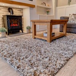 Soft Mottled Brown Shaggy Area Rug -Kukoon Rugs Store Camberley Latte Brown Shaggy Room Web Bedroom ourberkelyhome Rug 7