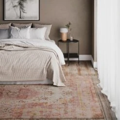 Washable Pink Medallion Rug - Dusk -Kukoon Rugs Store Caoimhe Dusk room web bedroom