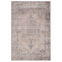 Washable Grey Blue Vintage Rug - Roam