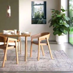 Washable Grey Blue Vintage Rug - Roam -Kukoon Rugs Store Caoimhe roam web room dining final