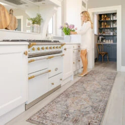 Washable Blue Vintage Runner - Serene -Kukoon Rugs Store CaoimheSereneKitchenRunnerPoepleRugweb9