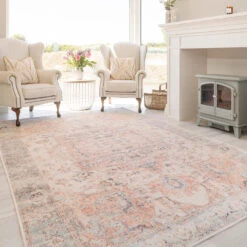 Washable Terracotta Vintage Rug - Sisu -Kukoon Rugs Store CaoimheSisuLivingRoomRugweb10
