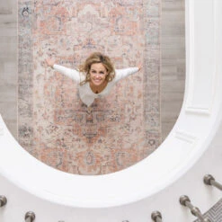 Washable Terracotta Vintage Rug - Sisu -Kukoon Rugs Store CaoimheSisuroomPeopleRugweb09